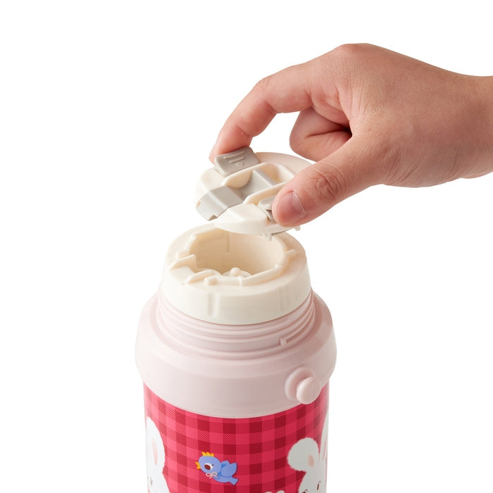 MIKI HOUSE CHIECO SAKU 兩用不銹鋼保溫水壺 直飲540ml／600ml 杯飲 雙層真空 附肩帶 紅色