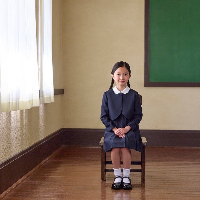 【日本製】MIKI HOUSE 羊毛嗶嘰 短外套 女童 面試 2色