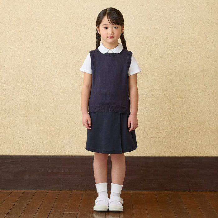 【日本製】MIKI HOUSE 天竺布 圓領 短袖恤衫 女童 面試