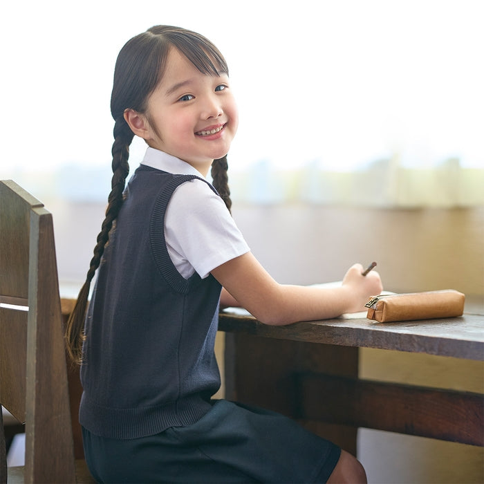【日本製】MIKI HOUSE 天竺布 圓領 短袖恤衫 女童 面試