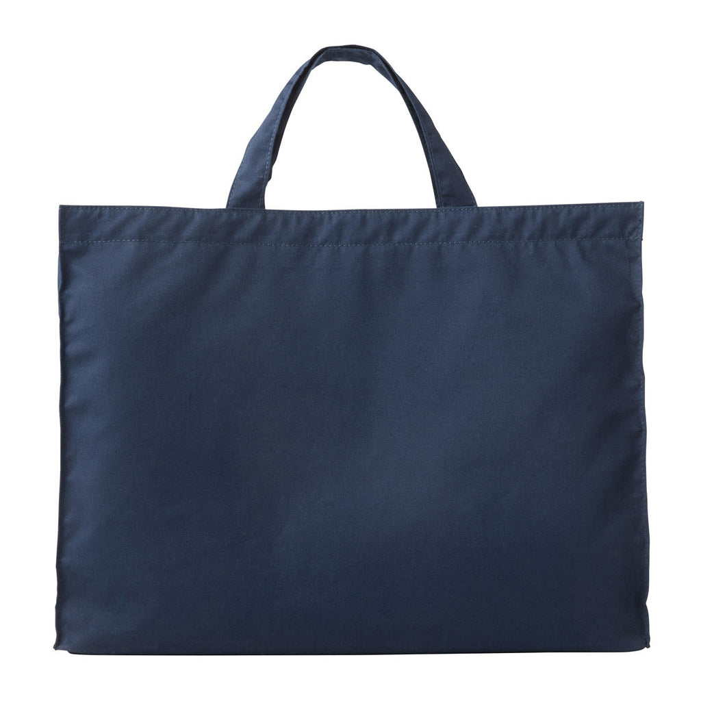 【日本製】MIKI HOUSE FORMAL 斜紋布 補習袋 手挽書包 刺繡Logo 真絲飾帶 面試 入學 深藍色