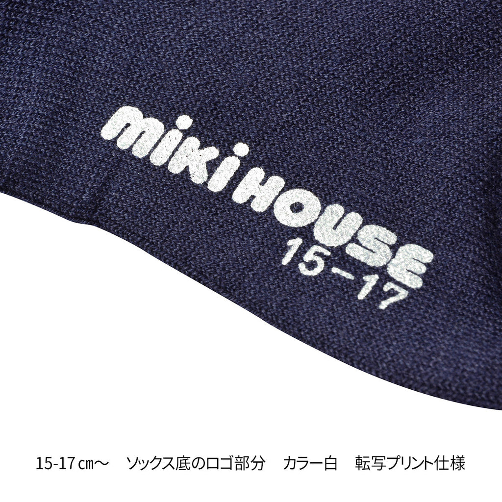 【日本製】MIKI HOUSE 徽章刺繡 正裝 兒童短襪 Y型腳踭 加固紗 3色