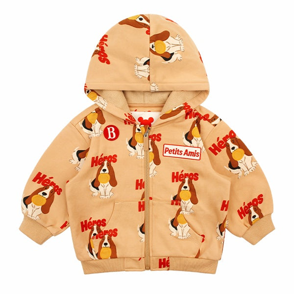 【韓國品牌／中國製】Bebedepino Baby 英雄 滿版連帽拉鏈外套 BP63JD101