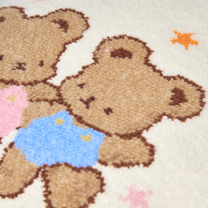 MIKI HOUSE BABY 雪尼爾織 小熊刺繡 BB背囊 第一個背囊 拉鍊開合 生日送禮 象牙白