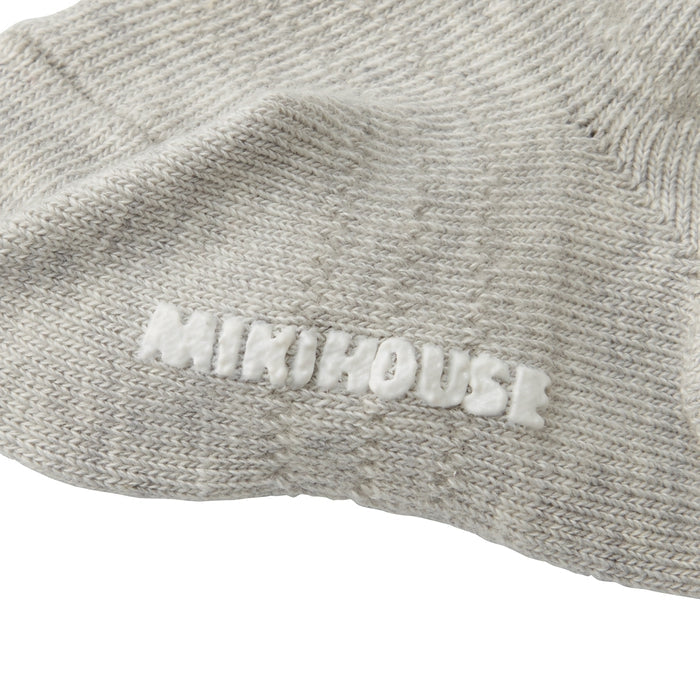 【日本製】MIKI HOUSE 菱格紋 嬰兒長筒襪 男女合用 2色
