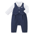 【日本製】MIKI HOUSE 禮服風 嬰兒正裝連身衣套裝 背心 煲呔 彌月送禮 2色