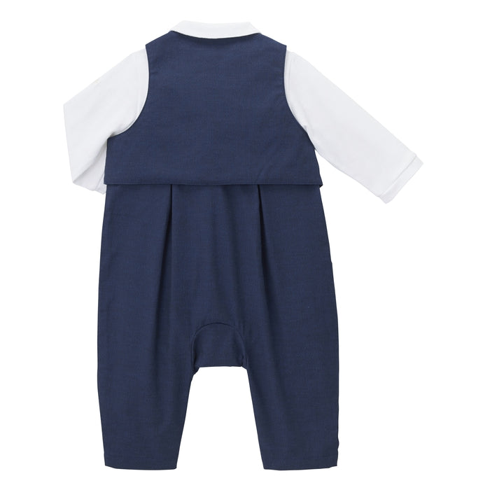 【日本製】MIKI HOUSE 禮服風 嬰兒正裝連身衣套裝 背心 煲呔 彌月送禮 2色