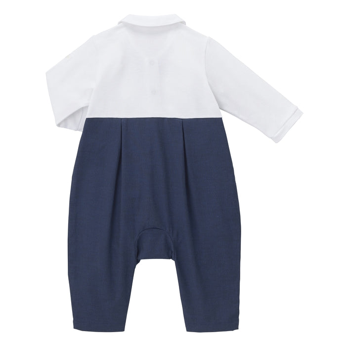 【日本製】MIKI HOUSE 禮服風 嬰兒正裝連身衣套裝 背心 煲呔 彌月送禮 2色