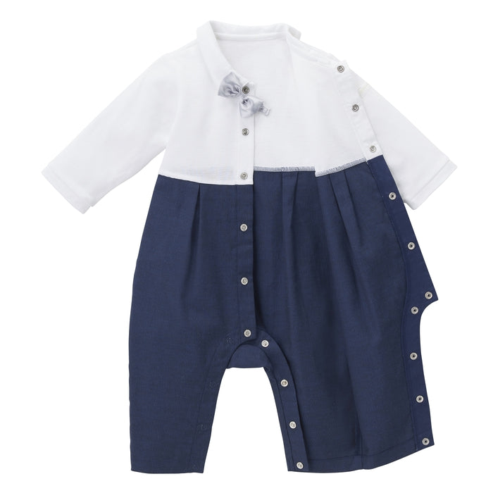 【日本製】MIKI HOUSE 禮服風 嬰兒正裝連身衣套裝 背心 煲呔 彌月送禮 2色