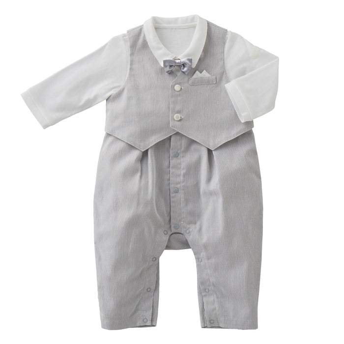 【日本製】MIKI HOUSE 禮服風 嬰兒正裝連身衣套裝 背心 煲呔 彌月送禮 2色