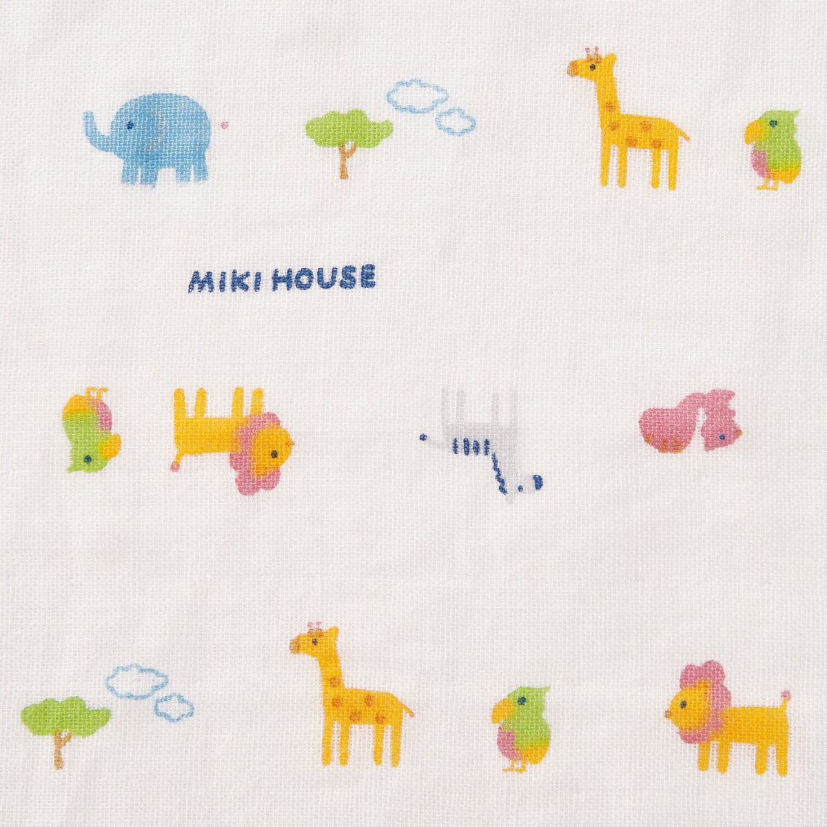 【日本製】MIKI HOUSE 棉質睡袍及紗布手帕禮盒套裝 白色