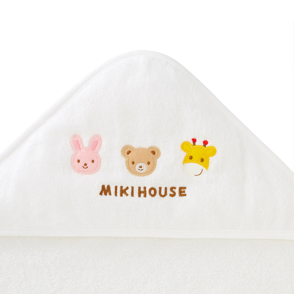 MIKI HOUSE 無撚紗浴巾及搖鈴禮盒套裝 白色