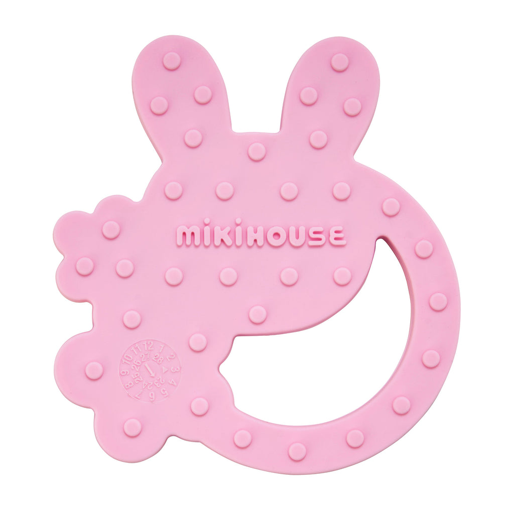 MIKI HOUSE 成長紀錄紗布浴巾及小兔牙膠禮盒套裝 粉紅色