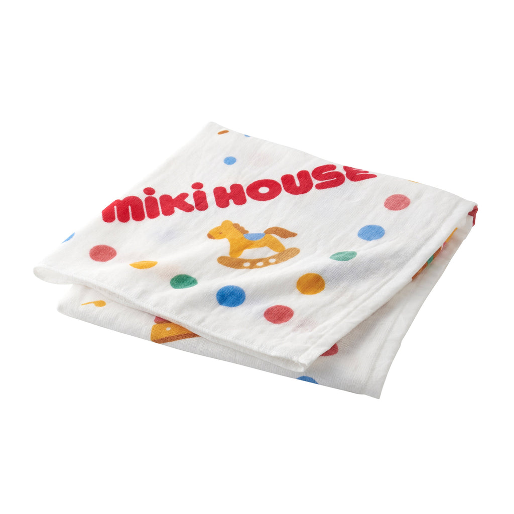 MIKI HOUSE 身高尺紗布浴巾及小熊牙膠禮盒套裝 白色