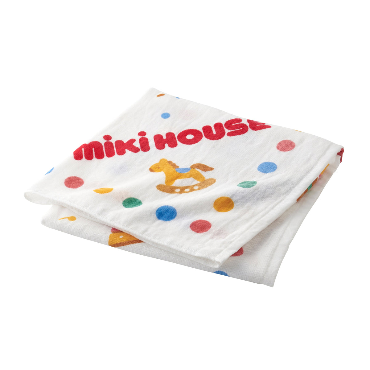 MIKI HOUSE 身高尺紗布浴巾及小熊牙膠禮盒套裝 白色