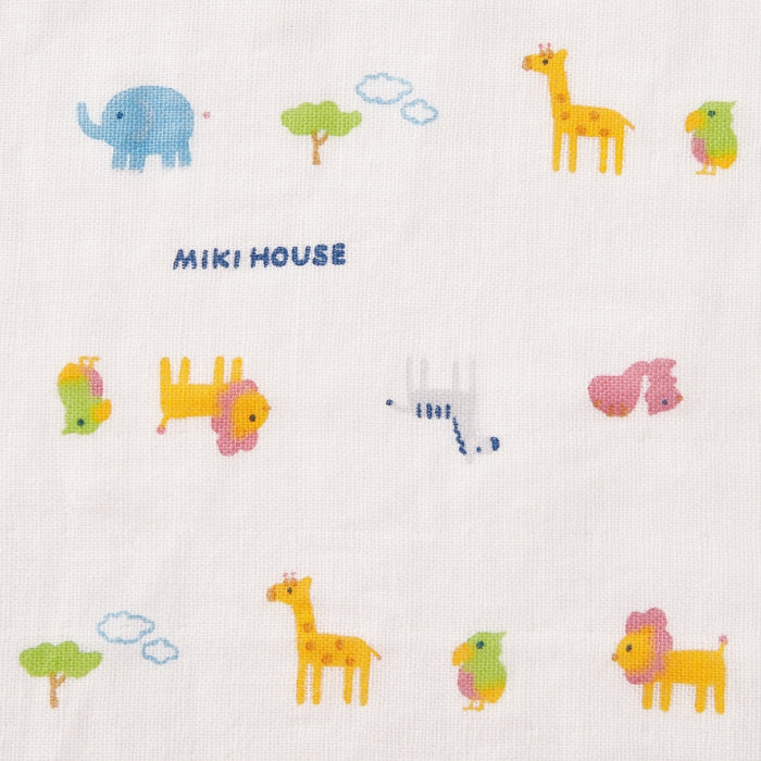 【日本製】MIKI HOUSE 口水肩、紗布手帕及搖鈴禮盒套裝 多色