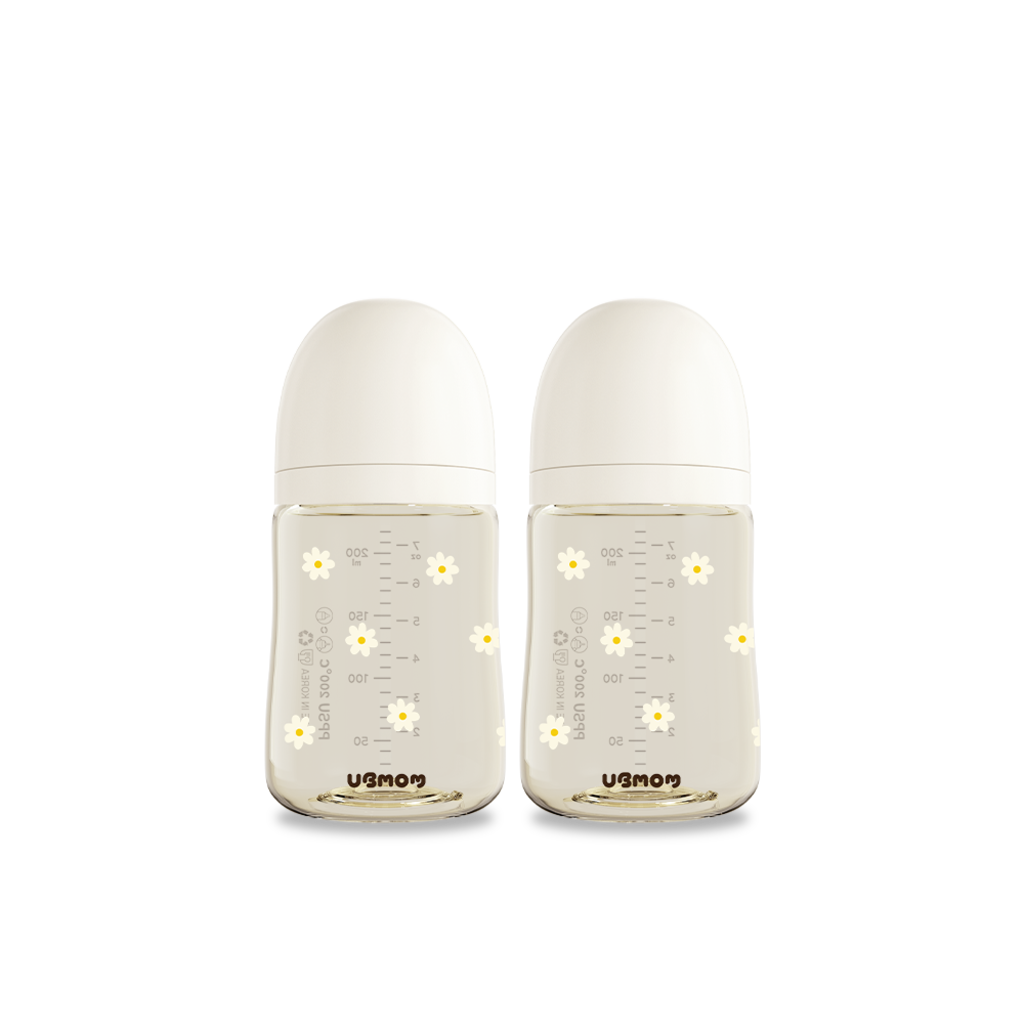 【韓國製】Ubmom 花漾蒙伊 PPSU 無奶嘴奶瓶雙支裝 200ml（白）
