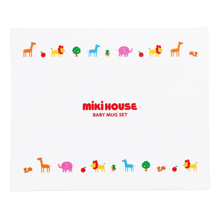 【日本製】MIKI HOUSE 動物圖案學飲杯套裝 白色