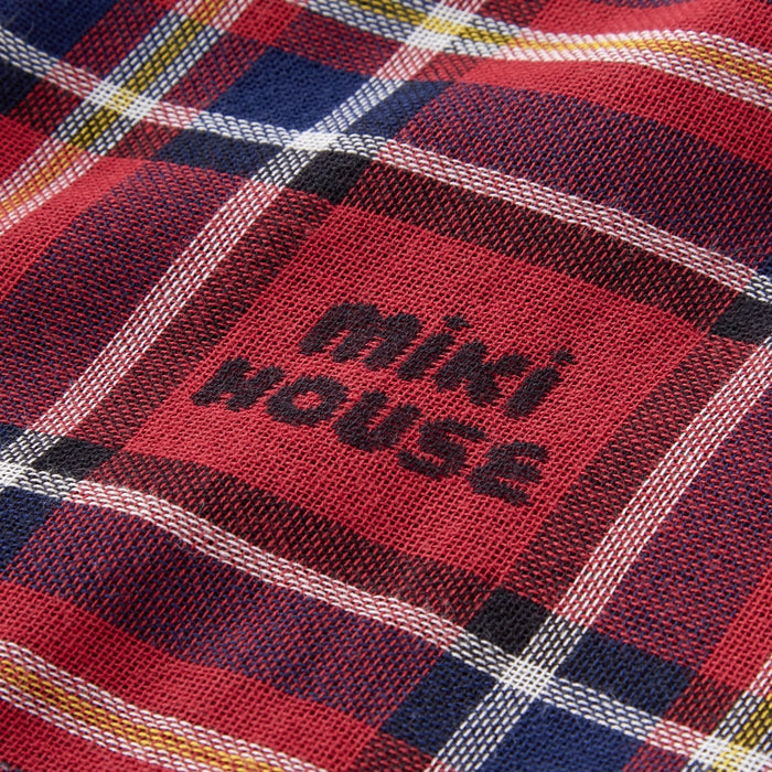 【日本製】MIKI HOUSE 格紋三層紗布多用途包巾（附禮盒） 2色