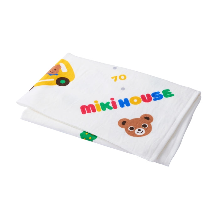 【日本製】MIKI HOUSE Puchi & Usako 身高尺 紗布浴巾 90×90cm 成長紀錄 彌月送禮 2色
