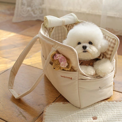 Korean ba&amp;ttang pure cotton soft pet outing tote bag dog bag cat bag (3 colors in total)