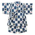 【日本製】MIKI HOUSE DOUBLE_B THE! JAPAN 格紋 黑熊 金魚 蜻蜓 甚平套裝 白色