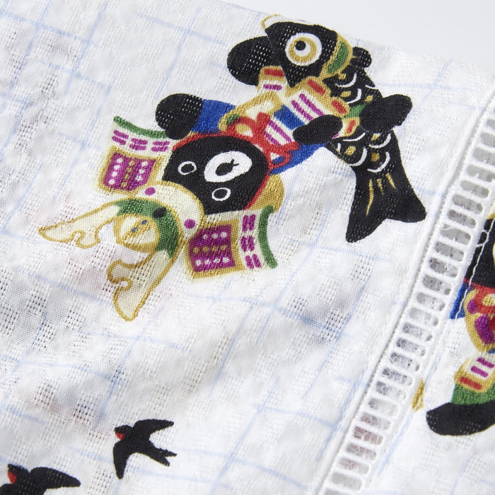 【日本製】MIKI HOUSE DOUBLE_B THE! JAPAN 鯉魚旗 頭盔 甚平套裝 白色