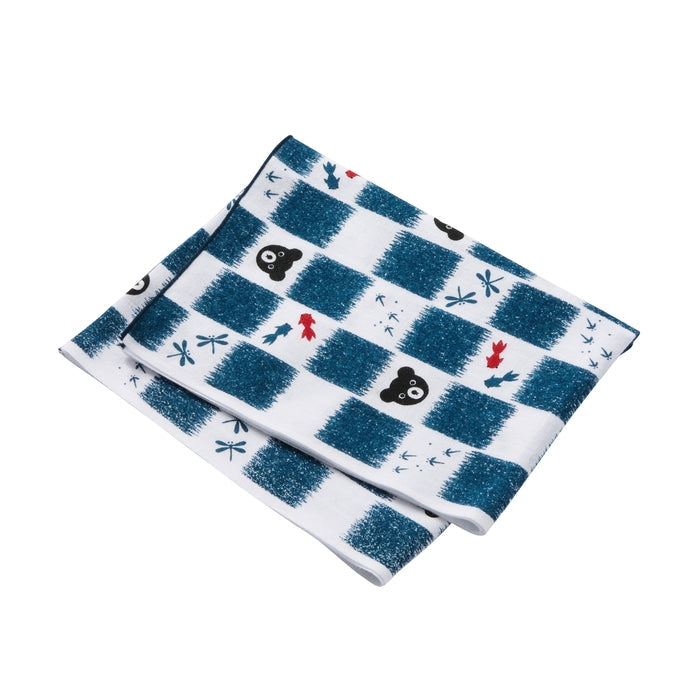 【日本製】MIKI HOUSE DOUBLE_B THE! JAPAN 黑熊 手染日式手巾 34×90cm 純棉 3色