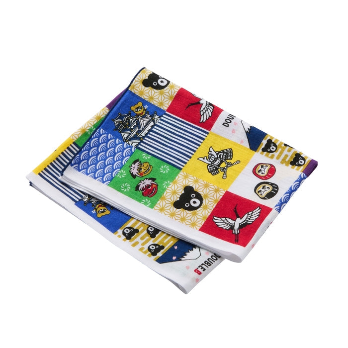 【日本製】MIKI HOUSE DOUBLE_B THE! JAPAN 黑熊 手染日式手巾 34×90cm 純棉 3色