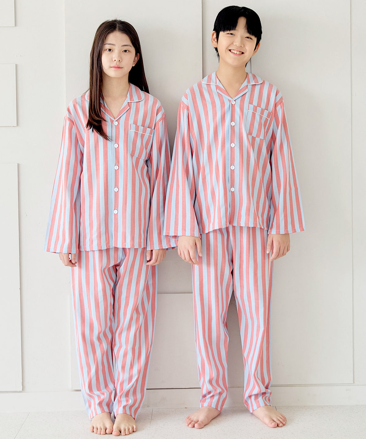 【韓國製】Pinkoko / 핑코코 2113 스카이블 青少年 長袖 睡衣 睡衣套裝