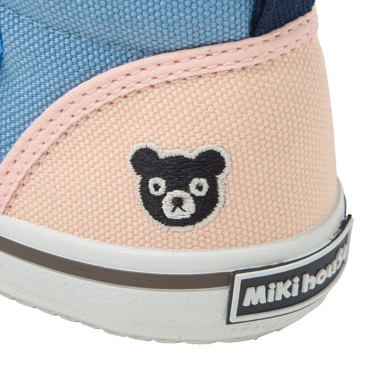【日本製】MIKI HOUSE DOUBLE_B 刺繡牛津布 學行鞋 第二階段 魔術貼 BB鞋