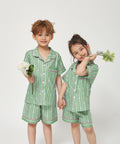 【韓國製】Ohselpic / 오셀픽 （中性） 碎花 條紋 兒童短袖睡衣 7Size
