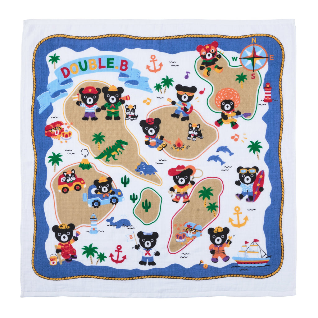 【日本製】MIKI HOUSE DOUBLE_B DB Boo! 嬰兒 紗布浴巾 90×90cm 正方形 彌月送禮 2色