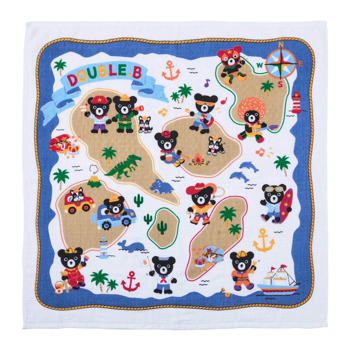 【日本製】MIKI HOUSE DOUBLE_B DB Boo! 嬰兒 紗布浴巾 90×90cm 正方形 彌月送禮 2色