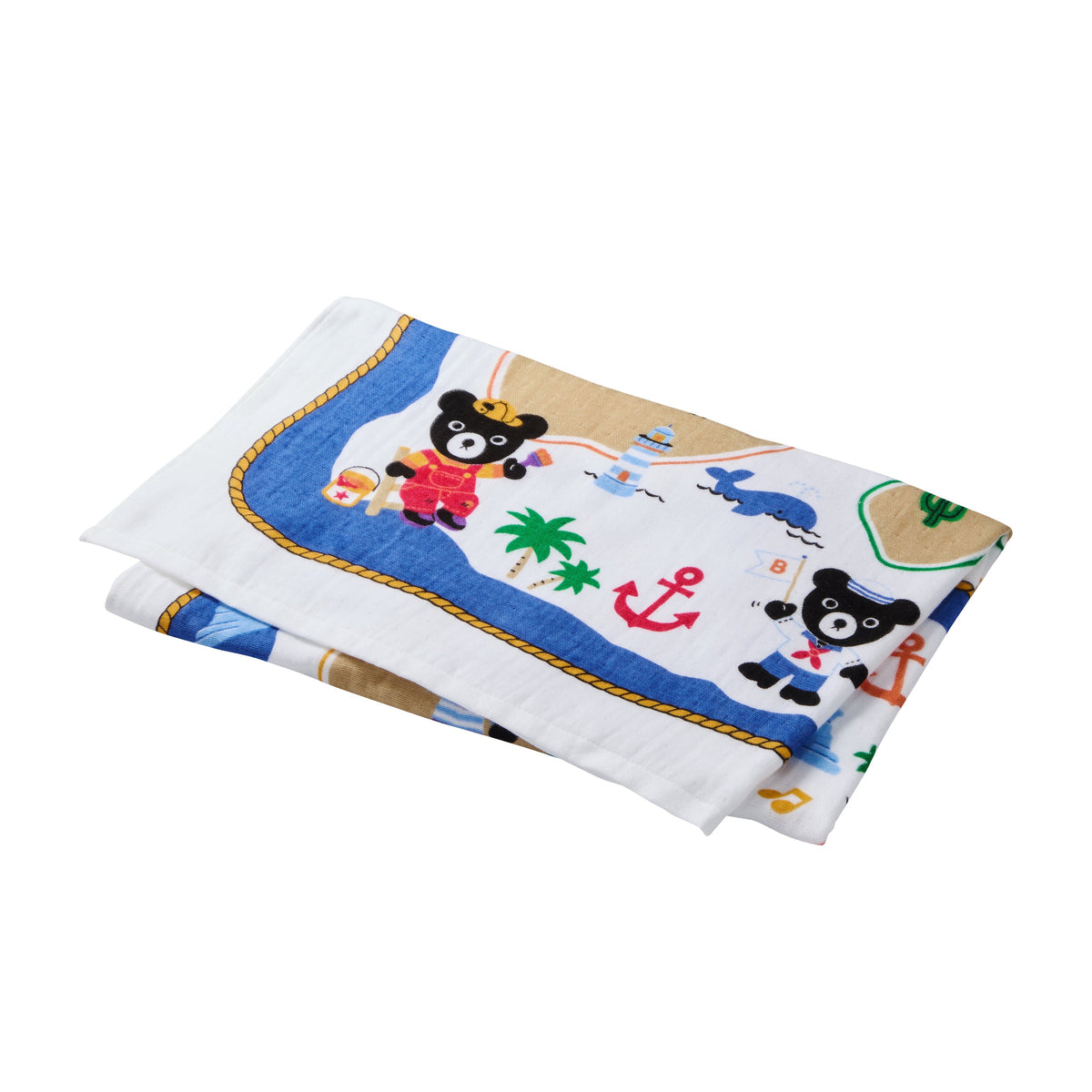 【日本製】MIKI HOUSE DOUBLE_B DB Boo! 嬰兒 紗布浴巾 90×90cm 正方形 彌月送禮 2色