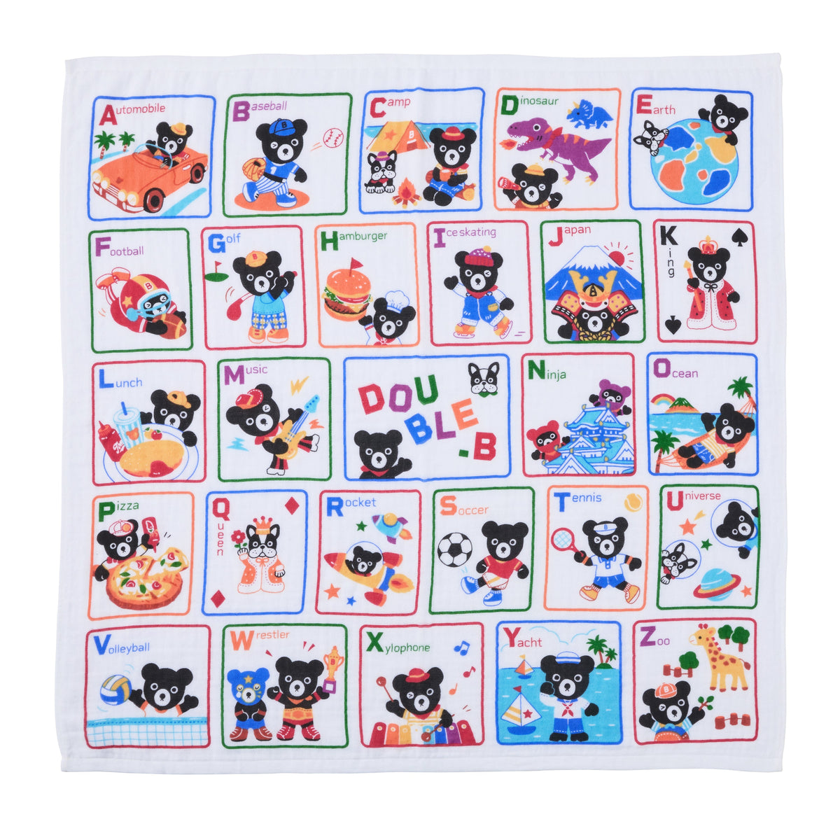 【日本製】MIKI HOUSE DOUBLE_B DB Boo! 嬰兒 紗布浴巾 90×90cm 正方形 彌月送禮 2色