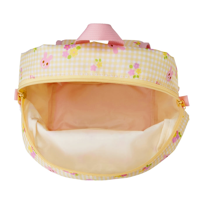 MIKI HOUSE HOT BISCUITS Cabbit 小花滿版印花 兒童背囊 S／M 6L／10L 胸扣 網布背墊 黃色