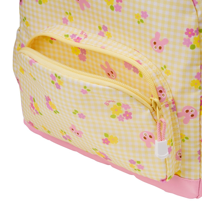MIKI HOUSE HOT BISCUITS Cabbit 小花滿版印花 兒童背囊 S／M 6L／10L 胸扣 網布背墊 黃色