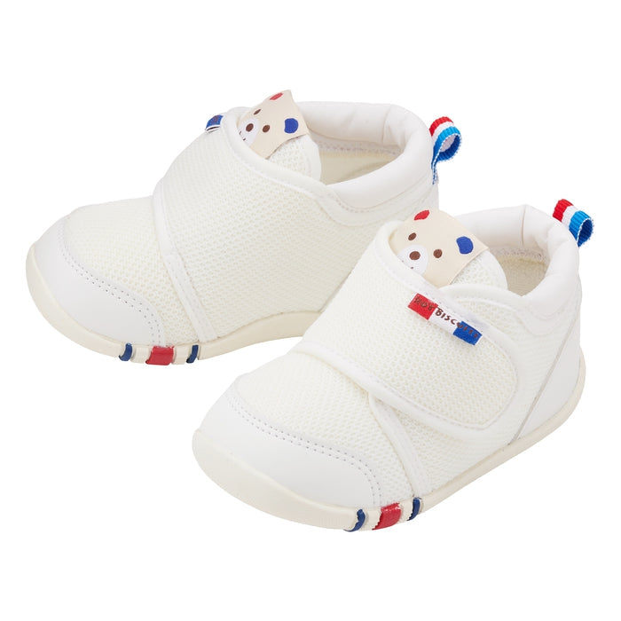 MIKI HOUSE HOT BISCUITS Beans 公仔網布 學行鞋 第一階段 透氣BB鞋 附姓名標籤 送禮