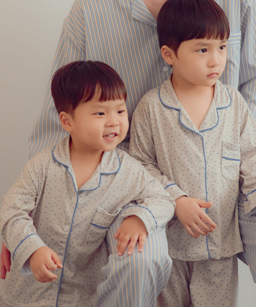 【韓國製】Offhour Kids / 오프아워 키즈 【親子套裝】 貝貝 蜜桃絨 兒童 長袖睡衣套裝