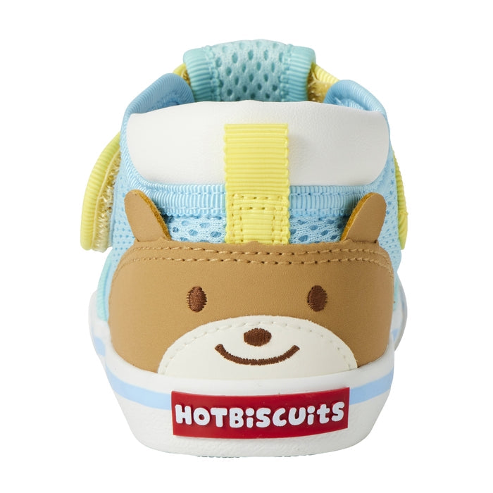 MIKI HOUSE HOT BISCUITS 後跟熊仔臉雙層網布 學行鞋 第二階段 包頭透氣BB鞋 春夏適用