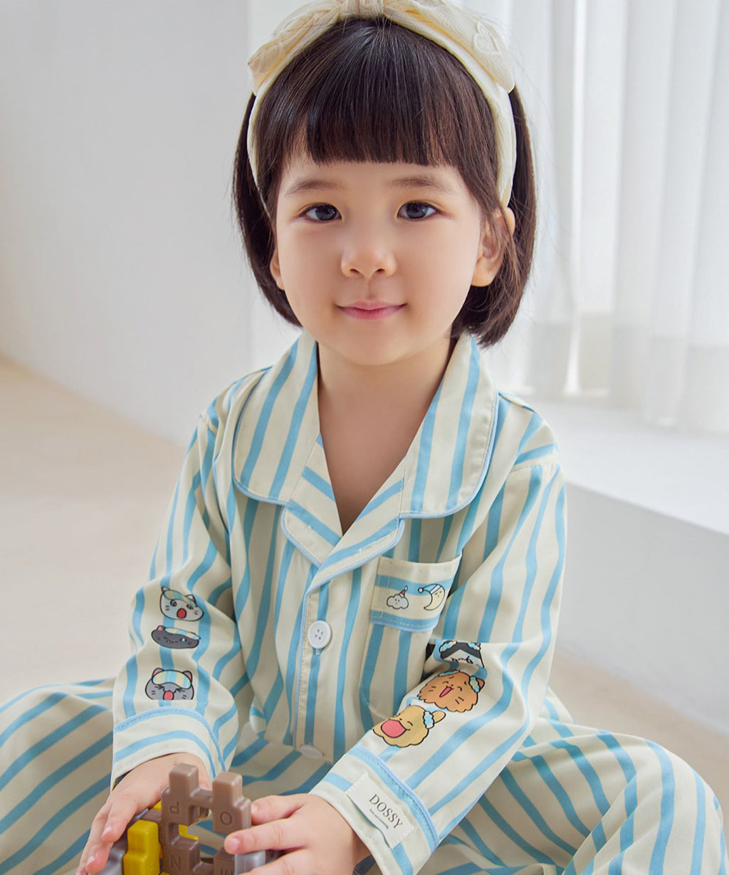 【韓國製】Docci / 도씨 [春裴與朋友] 朋友 真絲感 兒童長袖睡衣套裝