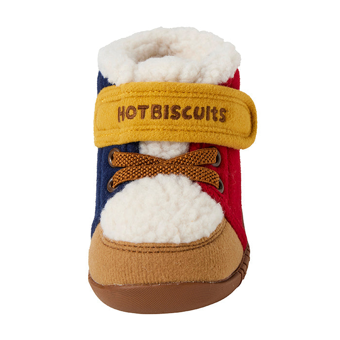 MIKI HOUSE HOT BISCUITS 顏咚系列 後跟臉孔保暖絨毛 學行鞋 第一階段 冬季BB鞋