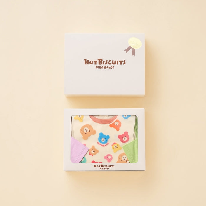 MIKI HOUSE HOT BISCUITS 長袖T恤及食飯口水肩禮盒套裝 3色