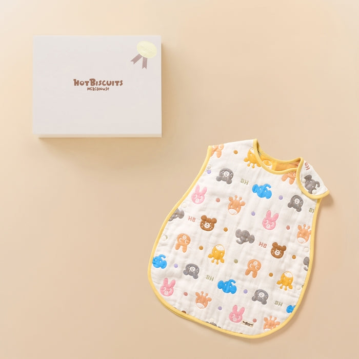 【日本製】MIKI HOUSE HOT BISCUITS 動物圖案六層紗布睡袍禮盒 3色