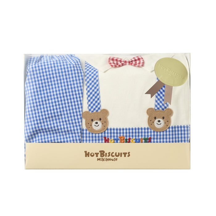MIKI HOUSE HOT BISCUITS 煲呔領口水肩及燈籠褲套裝（附透明禮盒） 2色