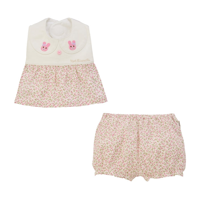 MIKI HOUSE HOT BISCUITS 煲呔領口水肩及燈籠褲套裝（附透明禮盒） 2色