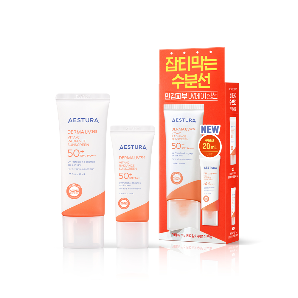 AESTURA Derma UV365 Vita-C Radiance Sunscreen 維他命C光澤保濕防曬霜 40ml（＋20ml）