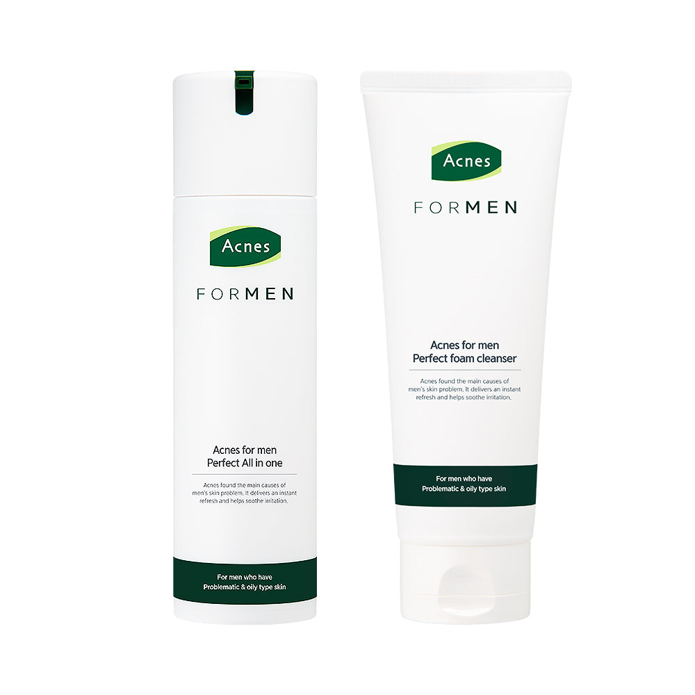【韓國製】ACNES 男士多效合一 200ml 套裝（＋潔面泡沫 150g）｜控油 暗瘡肌