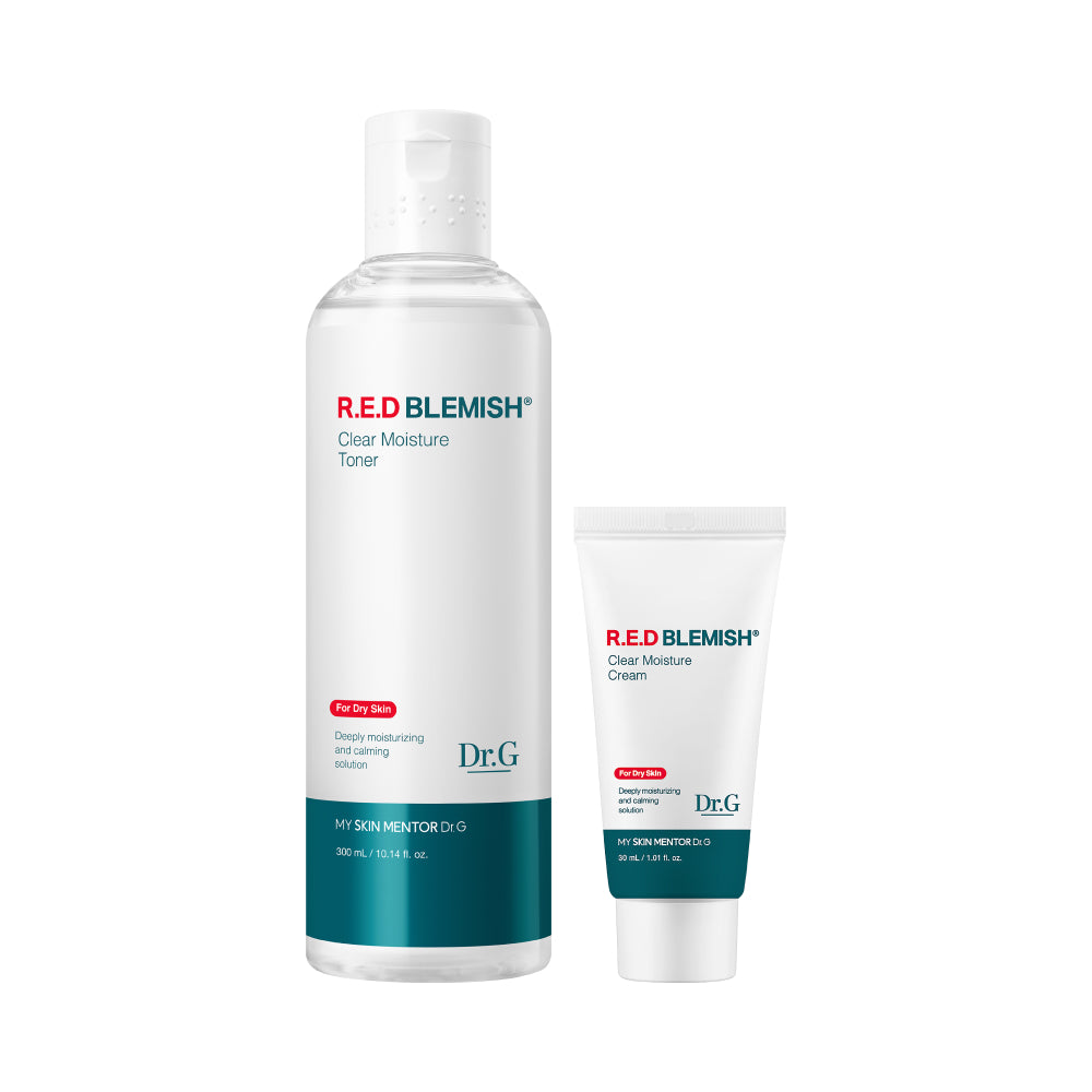 【韓國製】Dr.G Red Blemish 舒緩保濕爽膚水 300ml 套裝（＋面霜 30ml）｜舒緩 補水